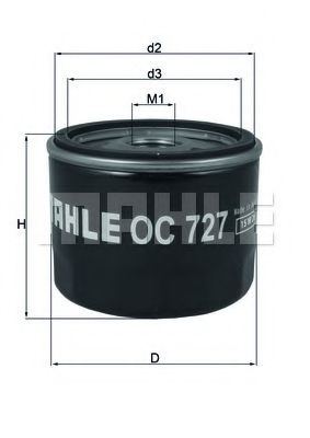MAHLE ORIGINAL OC 727 Масляный фильтр для DACIA SANDERO (Дача Сандэро) MAHLE ORIGINAL OC 727 Масляный фильтр для DACIA SANDERO (Дача Сандэро)
