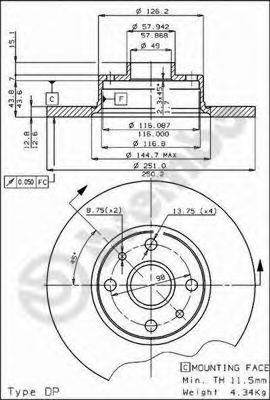 BRECO BS 7158 Тормозной диск для LANCIA (Лансиа/лянча) BRECO BS 7158 Тормозной диск для LANCIA (Лансиа/лянча)