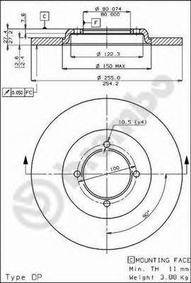 BRECO BS 7284 Тормозной диск для MITSUBISHI SAPPORO (Митсубиши/митсубиси Саппоро) BRECO BS 7284 Тормозной диск для MITSUBISHI SAPPORO (Митсубиши/митсубиси Саппоро)