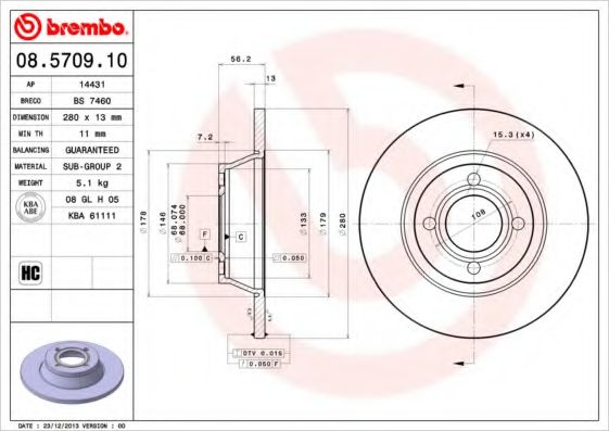 BRECO BS 7460 Тормозной диск для AUDI 90 (Ауди 90) BRECO BS 7460 Тормозной диск для AUDI 90 (Ауди 90)