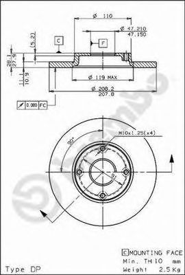 BRECO BS 7494 Тормозной диск для DAIHATSU CHARADE II (Дайхатсу Чарадэ 2) BRECO BS 7494 Тормозной диск для DAIHATSU CHARADE II (Дайхатсу Чарадэ 2)