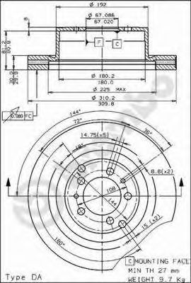 BRECO BS 7972 Тормозной диск 
