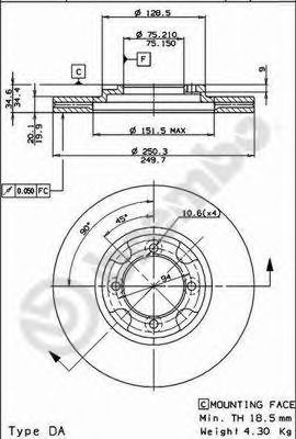 BRECO BS 7981 Тормозной диск 