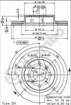 BRECO BS 7985 Тормозной диск 