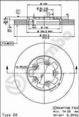 BRECO BS 7990 Тормозной диск 