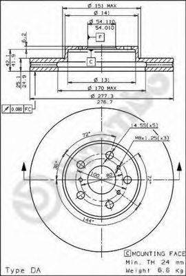 BRECO BS 8065 Тормозной диск 