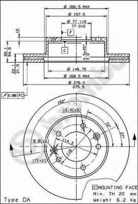 BRECO BS 8070 Тормозной диск 