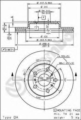 BRECO BS 8088 Тормозной диск 