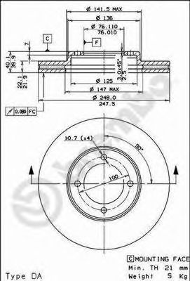 BRECO BS 8090 Тормозной диск 