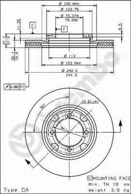 BRECO BS 8092 Тормозной диск 