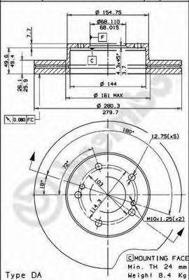 BRECO BS 8093 Тормозной диск 