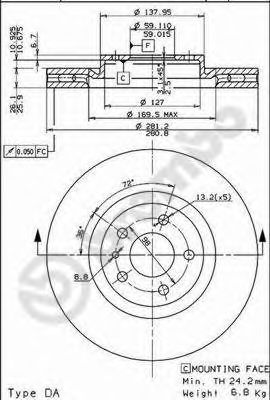 BRECO BS 8094 Тормозной диск 