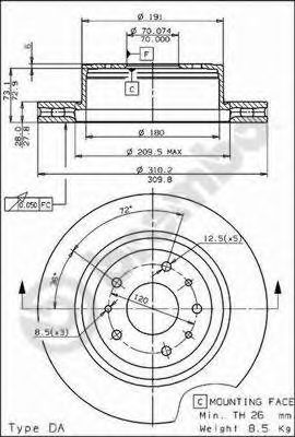 BRECO BS 8109 Тормозной диск 