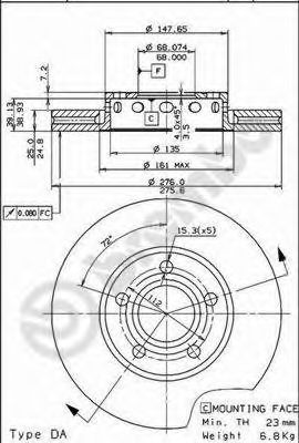 BRECO BS 8114 Тормозной диск 