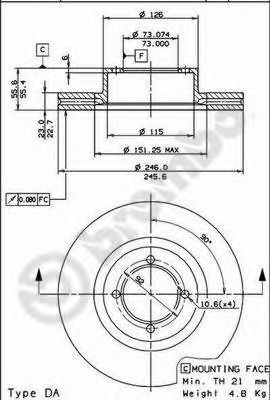 BRECO BS 8118 Тормозной диск 