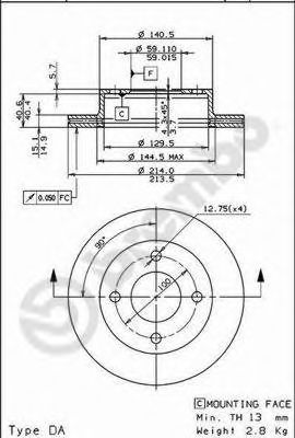 BRECO BS 8159 Тормозной диск 