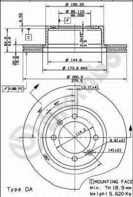 BRECO BS 8163 Тормозной диск 