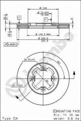 BRECO BS 8178 Тормозной диск 