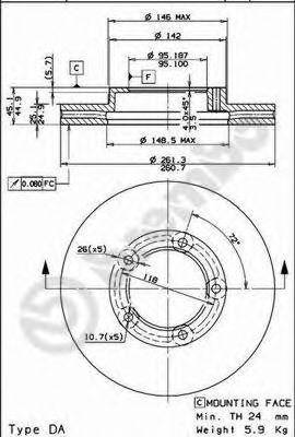 BRECO BS 8186 Тормозной диск 