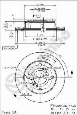 BRECO BS 8191 Тормозной диск 