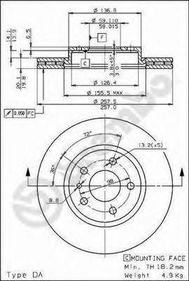BRECO BS 8213 Тормозной диск 