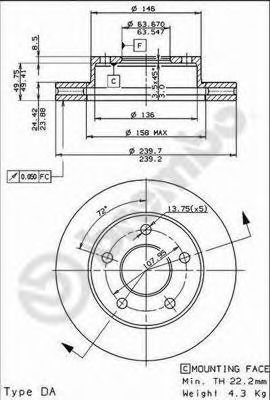 BRECO BS 8246 Тормозной диск 