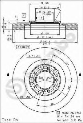 BRECO BS 8343 Тормозной диск 