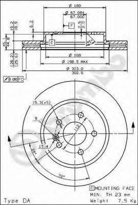 BRECO BS 8352 Тормозной диск 