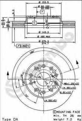 BRECO BS 8445 Тормозной диск 