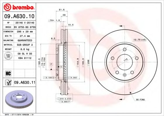BRECO BS 8755 Тормозной диск для CHEVROLET CAPTIVA (Шевроле Каптива) BRECO BS 8755 Тормозной диск для CHEVROLET CAPTIVA (Шевроле Каптива)