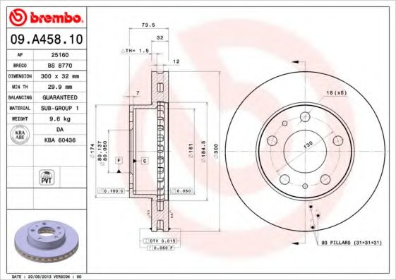 BRECO BS 8770 Тормозной диск для FIAT DUCATO (Фиат Дукато) BRECO BS 8770 Тормозной диск для FIAT DUCATO (Фиат Дукато)