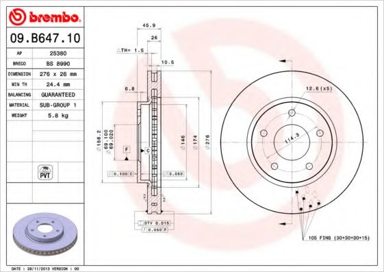 BRECO BS 8990 Тормозной диск для MITSUBISHI LANCER (Митсубиши/митсубиси Ланcэр) BRECO BS 8990 Тормозной диск для MITSUBISHI LANCER (Митсубиши/митсубиси Ланcэр)