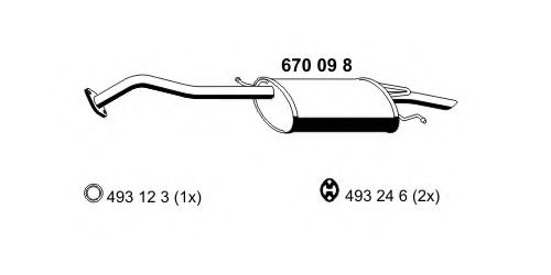 ERNST 670098 Глушитель выхлопных газов конечный для MAZDA (Мазда) ERNST 670098 Глушитель выхлопных газов конечный для MAZDA (Мазда)