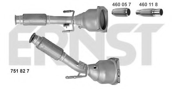 ERNST 751827 Катализатор для PEUGEOT 407 (Пежо 407) ERNST 751827 Катализатор для PEUGEOT 407 (Пежо 407)