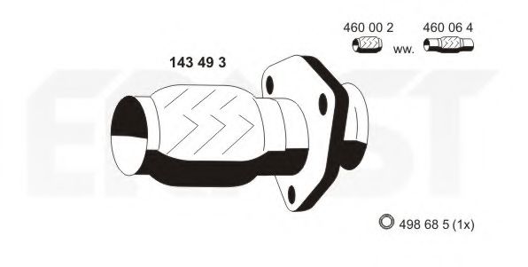 ERNST 143493 Гофрированная труба, выхлопная система 