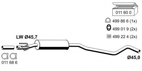 ERNST 011013 Предглушитель выхлопных газов для OPEL CORSA B (Опель Корса б) ERNST 011013 Предглушитель выхлопных газов для OPEL CORSA B (Опель Корса б)