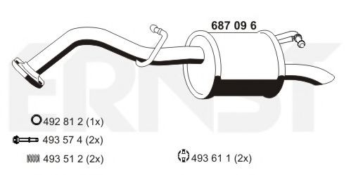 ERNST 687096 Глушитель выхлопных газов конечный для TOYOTA YARIS (Тойота/тоета Ярис) ERNST 687096 Глушитель выхлопных газов конечный для TOYOTA YARIS (Тойота/тоета Ярис)