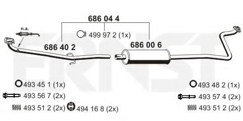 ERNST 686044 Средний глушитель выхлопных газов для TOYOTA ECHO (Тойота/тоета Эчо) ERNST 686044 Средний глушитель выхлопных газов для TOYOTA ECHO (Тойота/тоета Эчо)