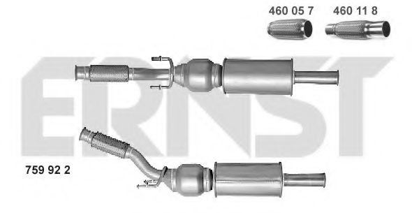 ERNST 759922 Катализатор для PEUGEOT 407 (Пежо 407) ERNST 759922 Катализатор для PEUGEOT 407 (Пежо 407)