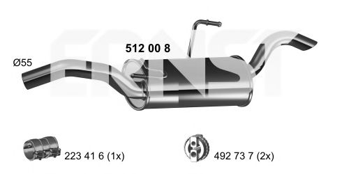ERNST 512008 Глушитель выхлопных газов конечный для PEUGEOT EXPERT (Пежо Эxпэрт) ERNST 512008 Глушитель выхлопных газов конечный для PEUGEOT EXPERT (Пежо Эxпэрт)