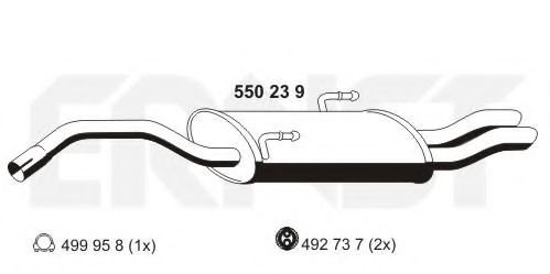 ERNST 550239 Глушитель выхлопных газов конечный для PEUGEOT EXPERT (Пежо Эxпэрт) ERNST 550239 Глушитель выхлопных газов конечный для PEUGEOT EXPERT (Пежо Эxпэрт)