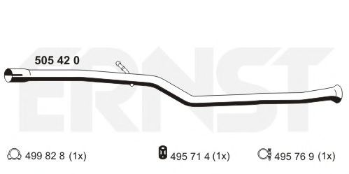 ERNST 505420 Труба выхлопного газа; Ремонтная трубка, катализатор для PEUGEOT 206 (Пежо 206) ERNST 505420 Труба выхлопного газа; Ремонтная трубка, катализатор для PEUGEOT 206 (Пежо 206)