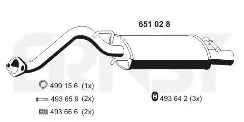 ERNST 651028 Глушитель выхлопных газов конечный для HONDA CIVIC VI (Хонда Цивик 6) ERNST 651028 Глушитель выхлопных газов конечный для HONDA CIVIC VI (Хонда Цивик 6)
