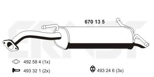 ERNST 670135 Глушитель выхлопных газов конечный для MAZDA (Мазда) ERNST 670135 Глушитель выхлопных газов конечный для MAZDA (Мазда)