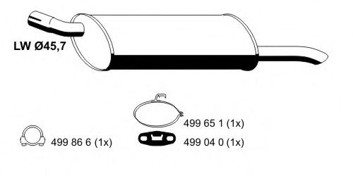 ERNST 042161 Глушитель выхлопных газов конечный для OPEL (Опель)