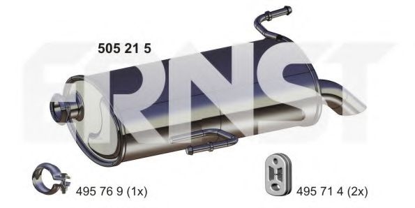ERNST 505215 Глушитель выхлопных газов конечный для PEUGEOT 206 SW (Пежо 206 св) ERNST 505215 Глушитель выхлопных газов конечный для PEUGEOT 206 SW (Пежо 206 св)