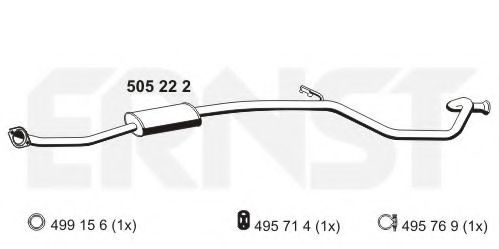 ERNST 505222 Средний глушитель выхлопных газов для PEUGEOT 206 SW (Пежо 206 св) ERNST 505222 Средний глушитель выхлопных газов для PEUGEOT 206 SW (Пежо 206 св)