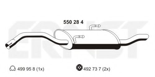ERNST 550284 Глушитель выхлопных газов конечный для CITROëN (Cитроëн) ERNST 550284 Глушитель выхлопных газов конечный для CITROëN (Cитроëн)