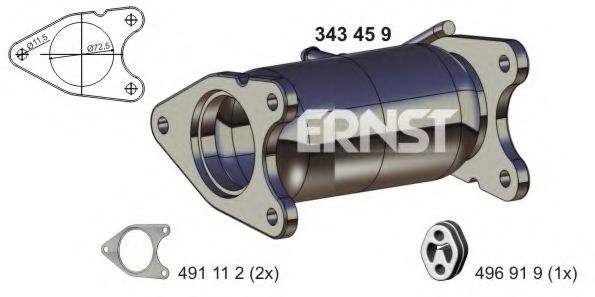 ERNST 343459 Гофрированная труба, выхлопная система для FORD COUGAR (Форд Cоугар) ERNST 343459 Гофрированная труба, выхлопная система для FORD COUGAR (Форд Cоугар)