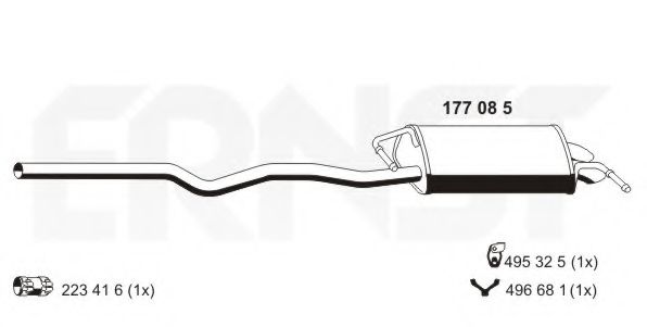 ERNST 177085 Глушитель выхлопных газов конечный для VOLKSWAGEN T5 CARAVELLE (Фольксваген Т5 каравелла) ERNST 177085 Глушитель выхлопных газов конечный для VOLKSWAGEN T5 CARAVELLE (Фольксваген Т5 каравелла)